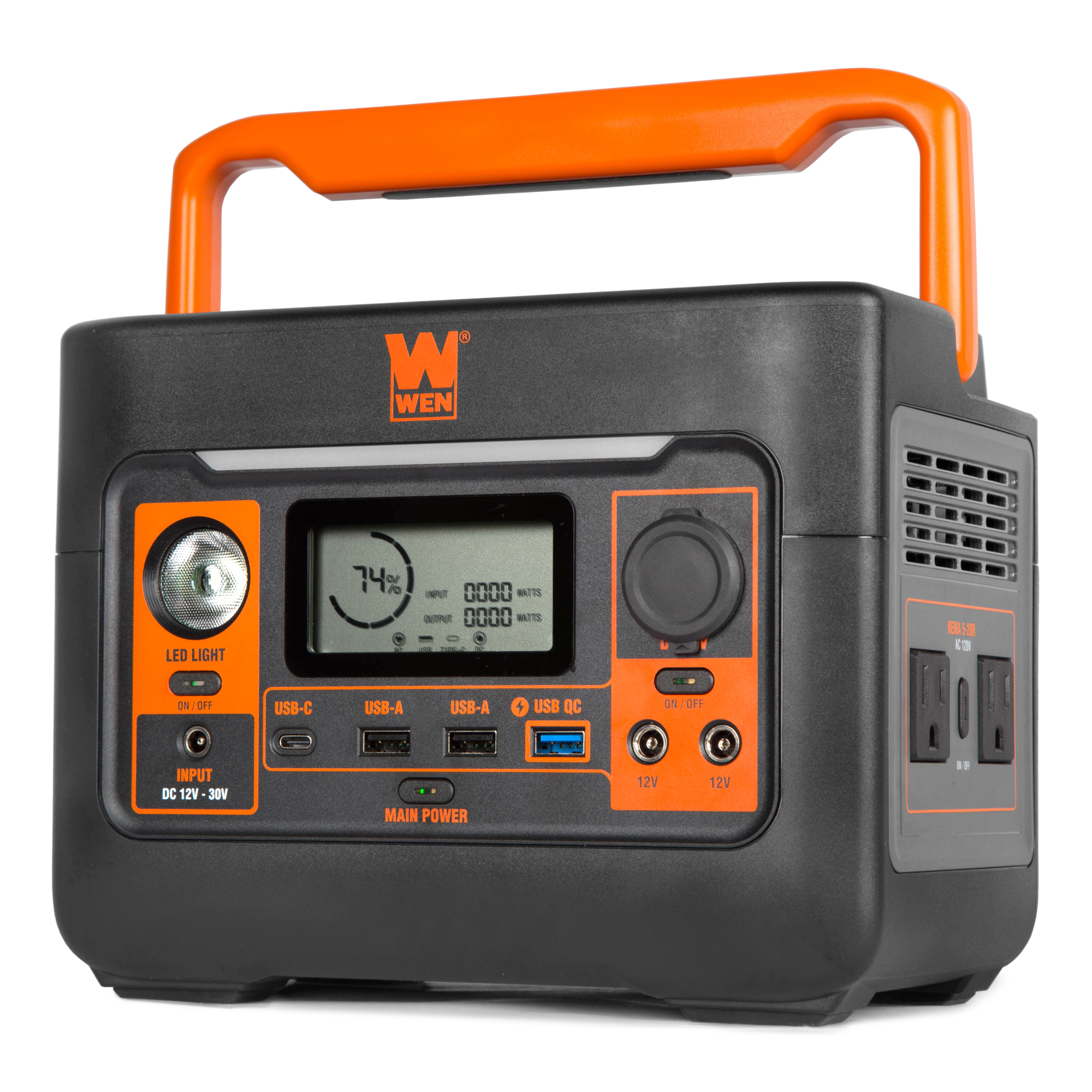 WEN Lithium-Ion Power Station Generator - 300W, 269Wh, 9 Outlets, LED Light, Model# PP300i